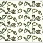 Spoonflower fabric design using ink drawing of maple pods